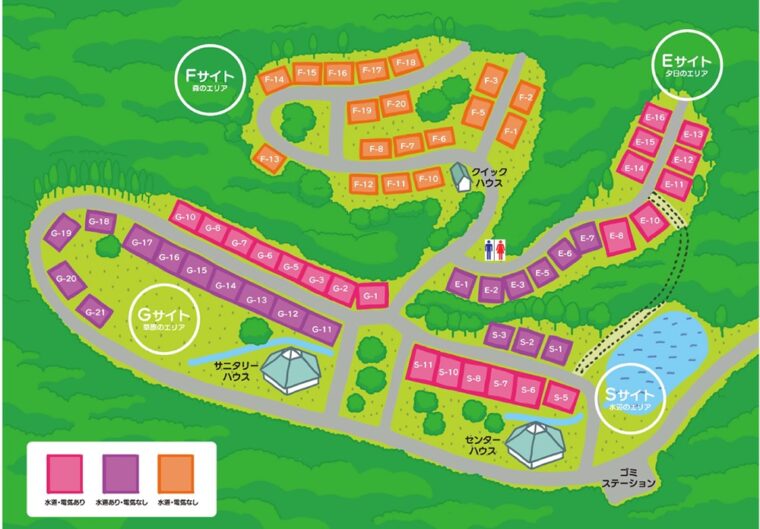 東山オートキャンプ城サイト区画